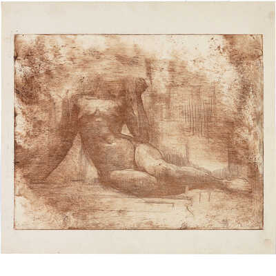 Быковская Евгения Константиновна, Костин Сергей Николаевич, Гущин Николай Михайлович, Аркадьевский Сергей Герасимович, Фроман Павел Петрович, Шумилович С.. Из собрания Лидина подборка из семи листов с изображениями обнаженных натурщиц